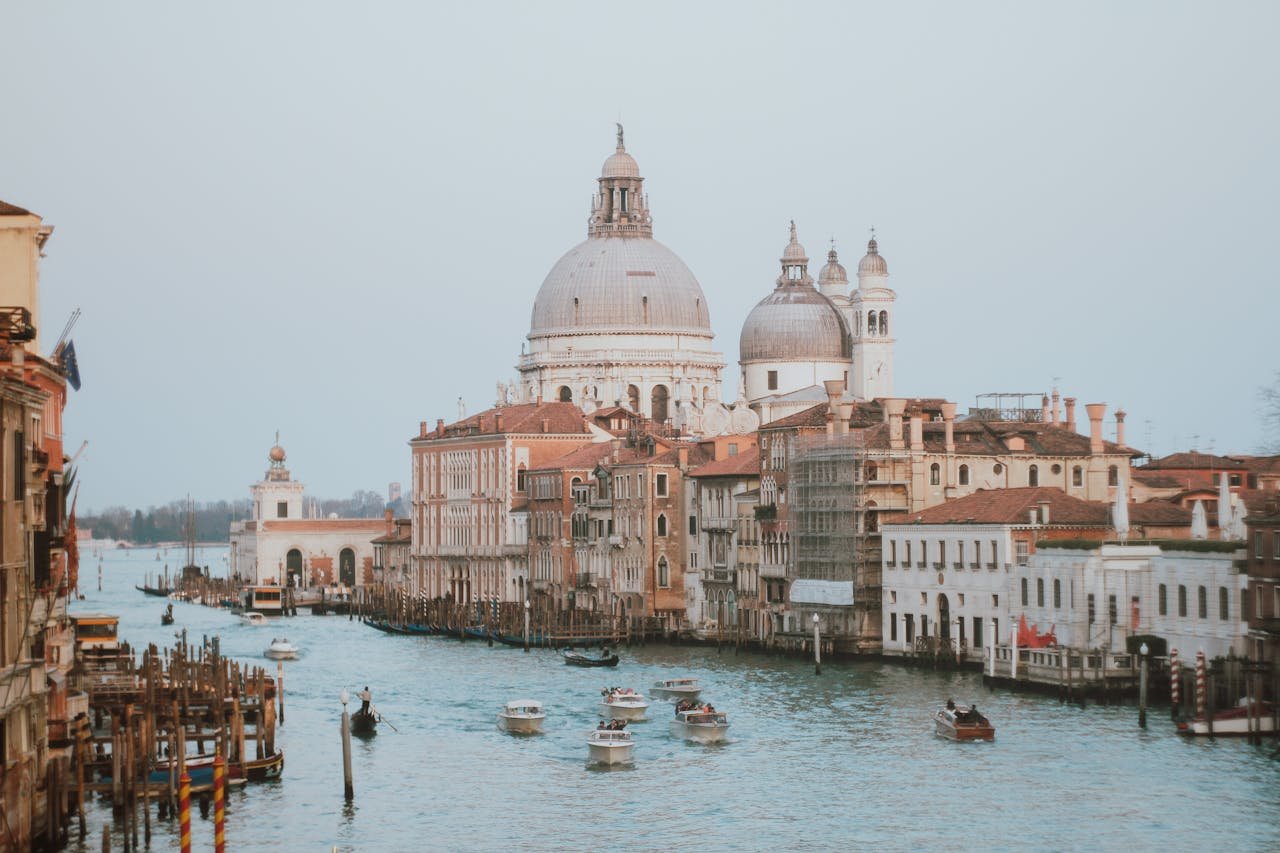 process-img Beautiful Venice Grand Canal view with Basilica di Santa Maria della Salute in daylight, perfect for travel and architecture theme.